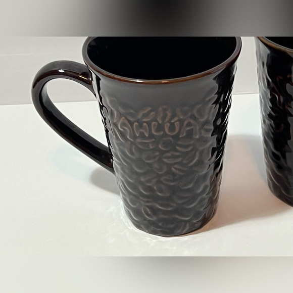 Kahlua Dark Brown Ceramic Coffee Mug With Embossed Beans Vintage Set of 2 Mugs - Picture 8 of 9